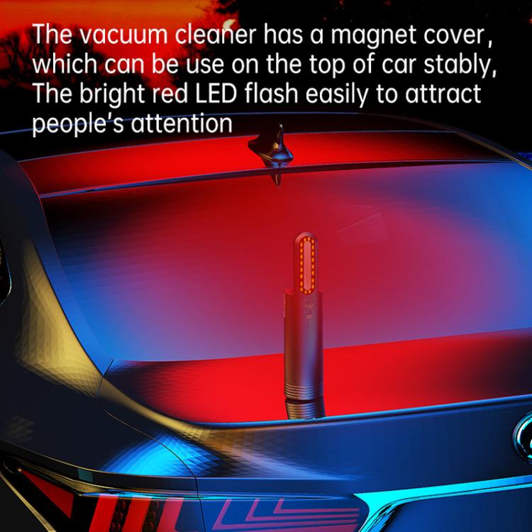 V8 Car Mini Portable Powerful Suction LED Flashing Warning Light Outdoor Lighting Vacuum Cleaner - Vacuum Cleaner by PMC Jewellery | Online Shopping South Africa | PMC Jewellery | Buy Now Pay Later Mobicred