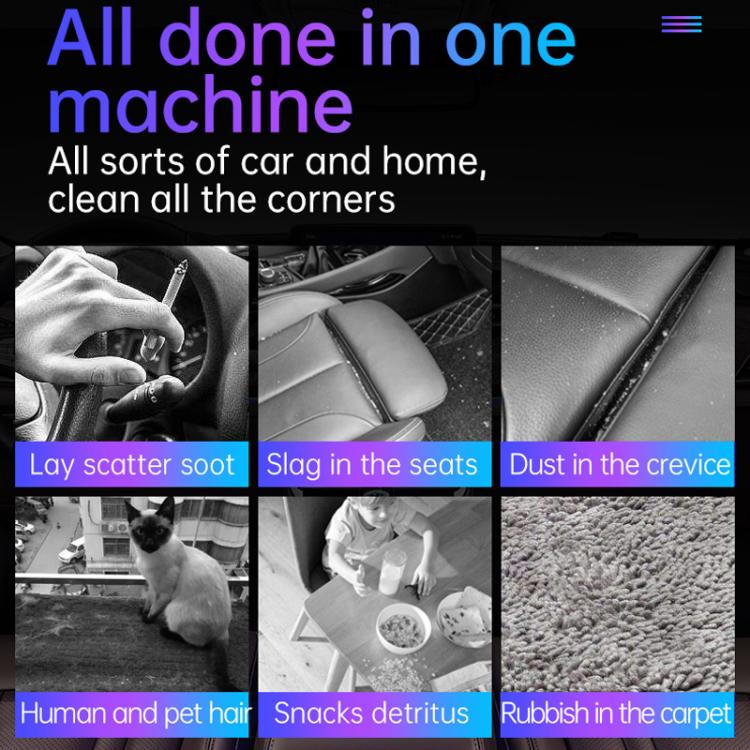 V8 Car Mini Portable Powerful Suction LED Flashing Warning Light Outdoor Lighting Vacuum Cleaner - Vacuum Cleaner by PMc TechLife | Online Shopping South Africa | PMc TechLife | Buy Now Pay Later Mobicred