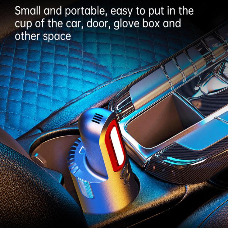 V8 Car Mini Portable Powerful Suction LED Flashing Warning Light Outdoor Lighting Vacuum Cleaner - Vacuum Cleaner by PMC Jewellery | Online Shopping South Africa | PMC Jewellery | Buy Now Pay Later Mobicred