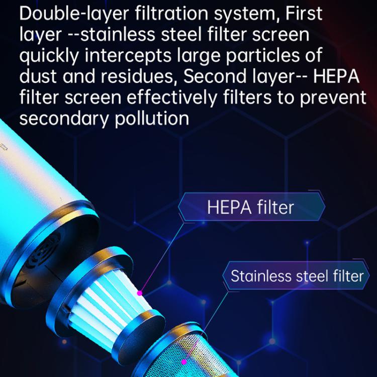 V8 Car Mini Portable Powerful Suction LED Flashing Warning Light Outdoor Lighting Vacuum Cleaner - Vacuum Cleaner by PMc TechLife | Online Shopping South Africa | PMc TechLife | Buy Now Pay Later Mobicred