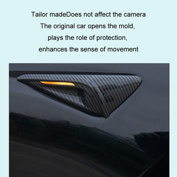 For Tesla 2024 Model 3 Fenders Side Labels Camera Cover Stickers, Color: Bright Red