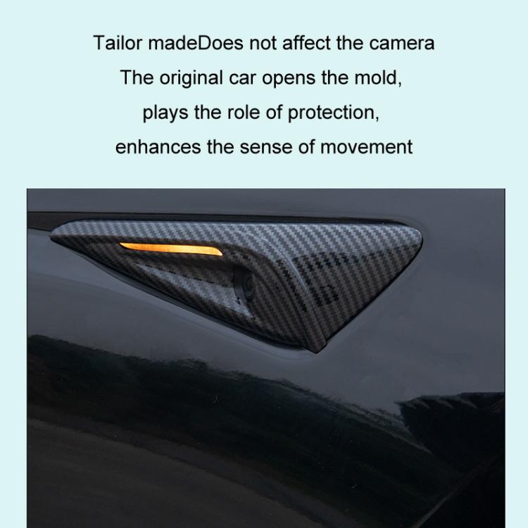 For Tesla 2024 Model 3 Fenders Side Labels Camera Cover Stickers, Color: Piano Paint Bright Black