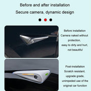 For Tesla 2024 Model 3 Fenders Side Labels Camera Cover Stickers, Color: Piano Paint Bright Black