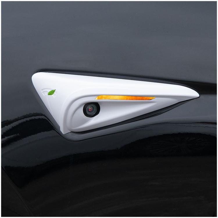 For Tesla 2024 Model 3 Fenders Side Labels Camera Cover Stickers, Color: Glossy Carbon Fiber Texture