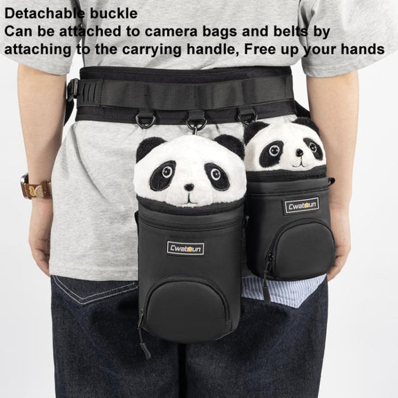 Cwatcun D162 Large Camera Lens Cylinder Cartoon Panda Camera Lens Protective Cover