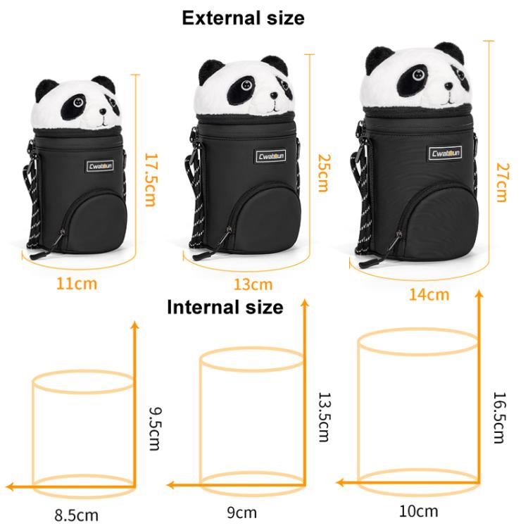 Cwatcun D162 Large Camera Lens Cylinder Cartoon Panda Camera Lens Protective Cover