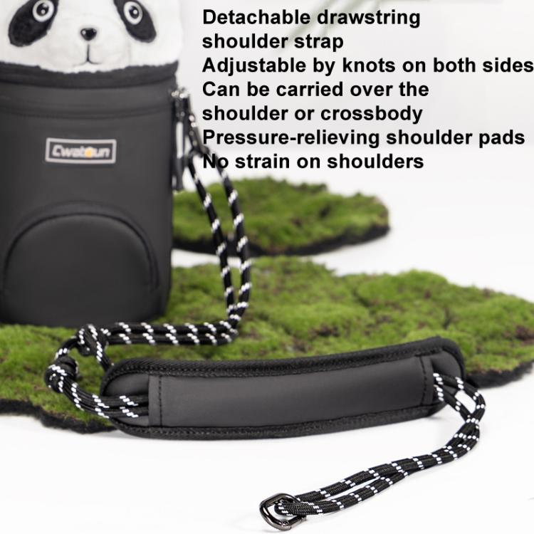 Cwatcun D162 Medium Camera Lens Cylinder Cartoon Panda Camera Lens Protective Cover