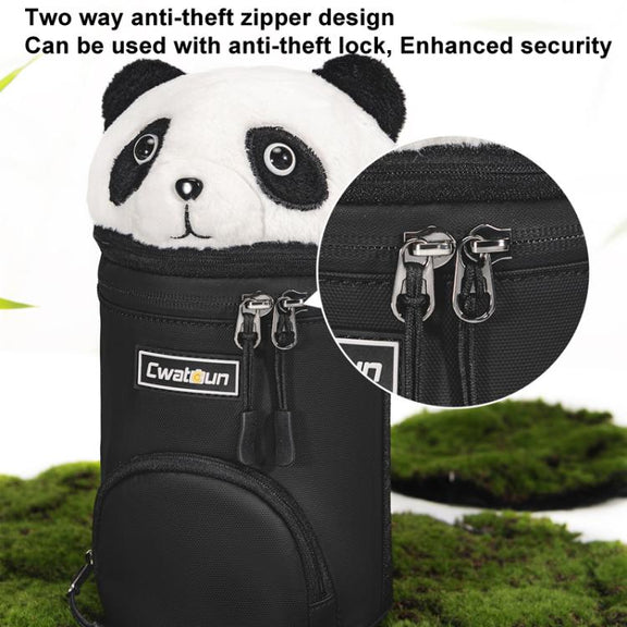 Cwatcun D162 Large Camera Lens Cylinder Cartoon Panda Camera Lens Protective Cover