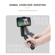 L09 Mini Handheld Folding Anti-shake Stabilizer Bluetooth Beauty Fill Light Selfie Stick(Black)