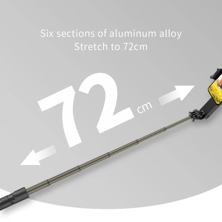 L09 Mini Handheld Folding Anti-shake Stabilizer Bluetooth Beauty Fill Light Selfie Stick(Black)
