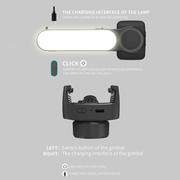 L09 Mini Handheld Folding Anti-shake Stabilizer Bluetooth Beauty Fill Light Selfie Stick(Black)