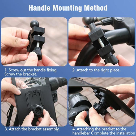 Bicycle Water-resistant Phone Bag Mount Stand 360 Degree Rotation Motorcycle Bike Cellphone Holder, Spec: Rearview Mirror Model