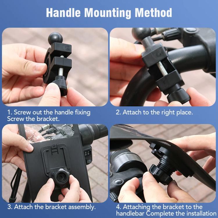 Bicycle Waterproof Phone Bag Mount Stand 360 Degree Rotation Motorcycle Bike Cellphone Holder, Spec: Handlebar Model - Holders by PMC Jewellery | Online Shopping South Africa | PMC Jewellery | Buy Now Pay Later Mobicred