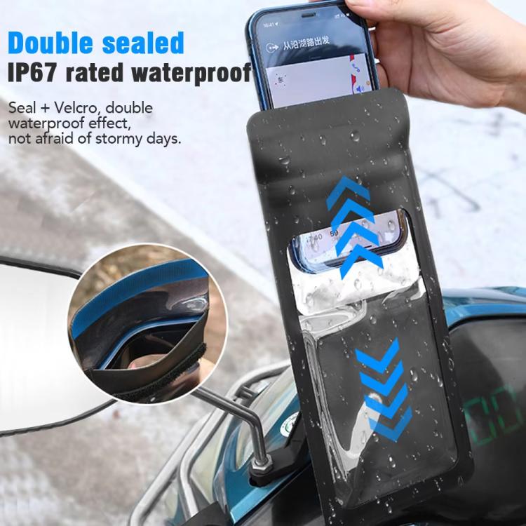 Bicycle Water-resistant Phone Bag Mount Stand 360 Degree Rotation Motorcycle Bike Cellphone Holder, Spec: Rearview Mirror Model