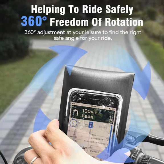 Bicycle Water-resistant Phone Bag Mount Stand 360 Degree Rotation Motorcycle Bike Cellphone Holder, Spec: Rearview Mirror Model