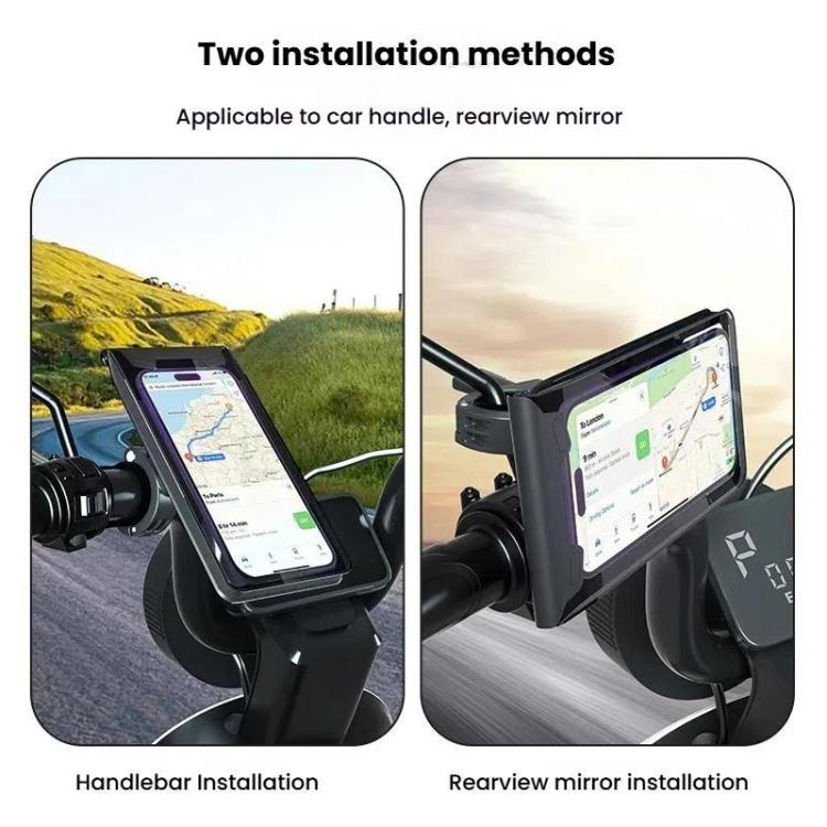 Bicycle Holder Water-resistant Pouch Bag Bike Motorcycle Handlebar Mirror Phone Stand Mount, Size: XL