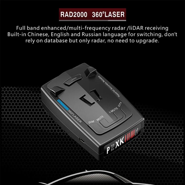 RAD2000 Car Lidar Speed Detector Car Electronic Dog, Support English/Russian - Radar Detectors by PMC Jewellery | Online Shopping South Africa | PMC Jewellery | Buy Now Pay Later Mobicred