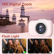 G7-A 2.8-inch 18X Digital Zoom 4K HD Beauty Digital Camera(Pink + OTG)