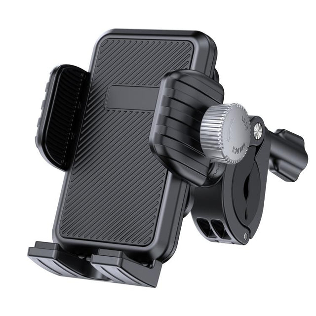 Bicycle Motorcycle Shock Absorption Mobile Phone Holder Gravity Navigation Mount(Black)