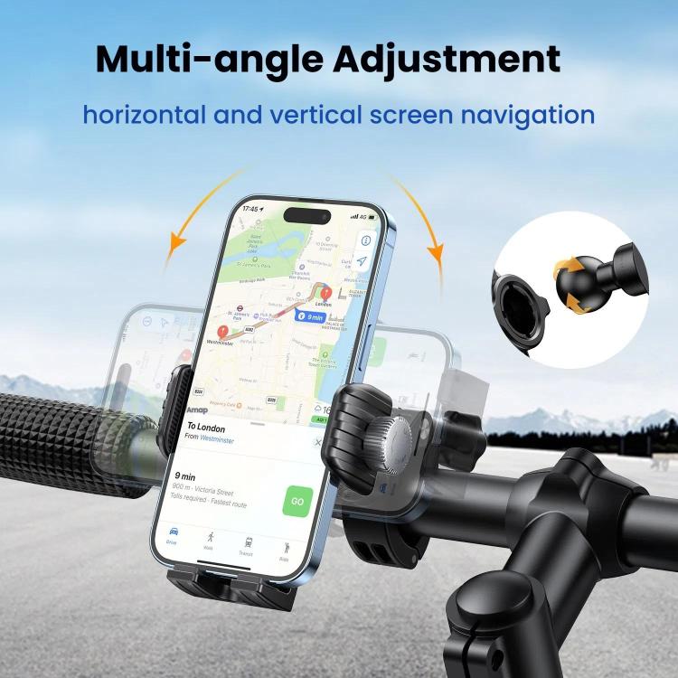 Bicycle Motorcycle Shock Absorption Mobile Phone Holder Gravity Navigation Mount(Black) - Holders by PMc TechLife | Online Shopping South Africa | PMc TechLife | Buy Now Pay Later Mobicred