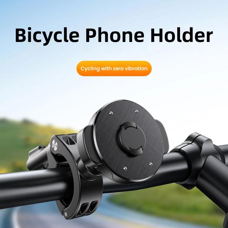Bicycle Motorcycle Snap-On Mobile Phone Holder With Magnetic Ring(QL-10 Black) - Holders by PMC Jewellery | Online Shopping South Africa | PMC Jewellery | Buy Now Pay Later Mobicred