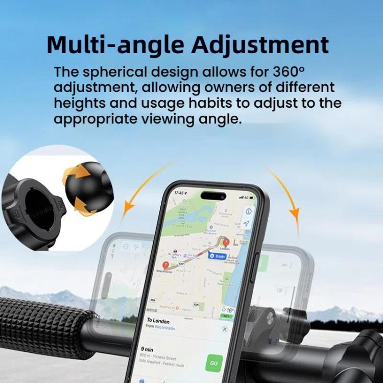 Bicycle Motorcycle Snap-On Mobile Phone Holder With Magnetic Ring(QL-10 Black) - Holders by PMC Jewellery | Online Shopping South Africa | PMC Jewellery | Buy Now Pay Later Mobicred