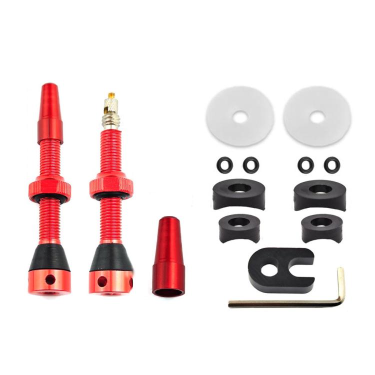 Mountain Road Bike Tubeless French Vacuum Valve, Color: 44mm Red A - free shipping - PMC Jewellery - Order now!