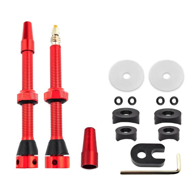 Mountain Road Bike Tubeless French Vacuum Valve, Color: 60mm Red A - free shipping - PMC Jewellery - Order now!