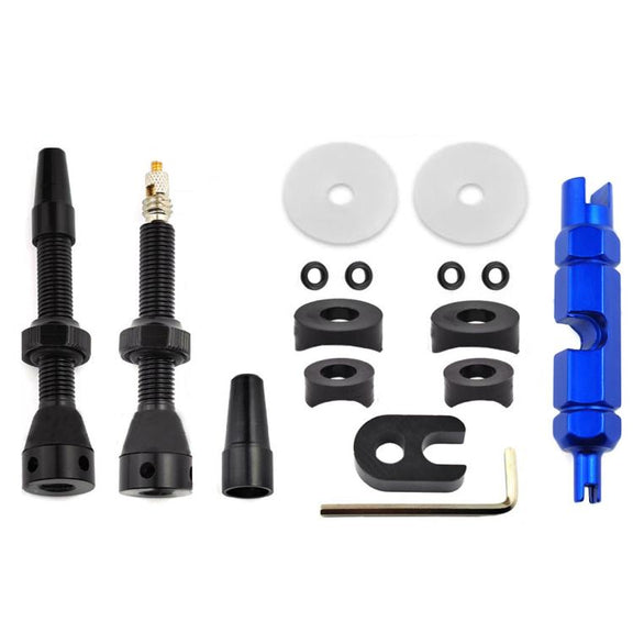 Mountain Road Bike Tubeless French Vacuum Valve, Color: 44mm Black B