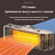 FS007 800W Home Desktop Heater Large Area PTC Heating Device, Spec: US Plug(Green)
