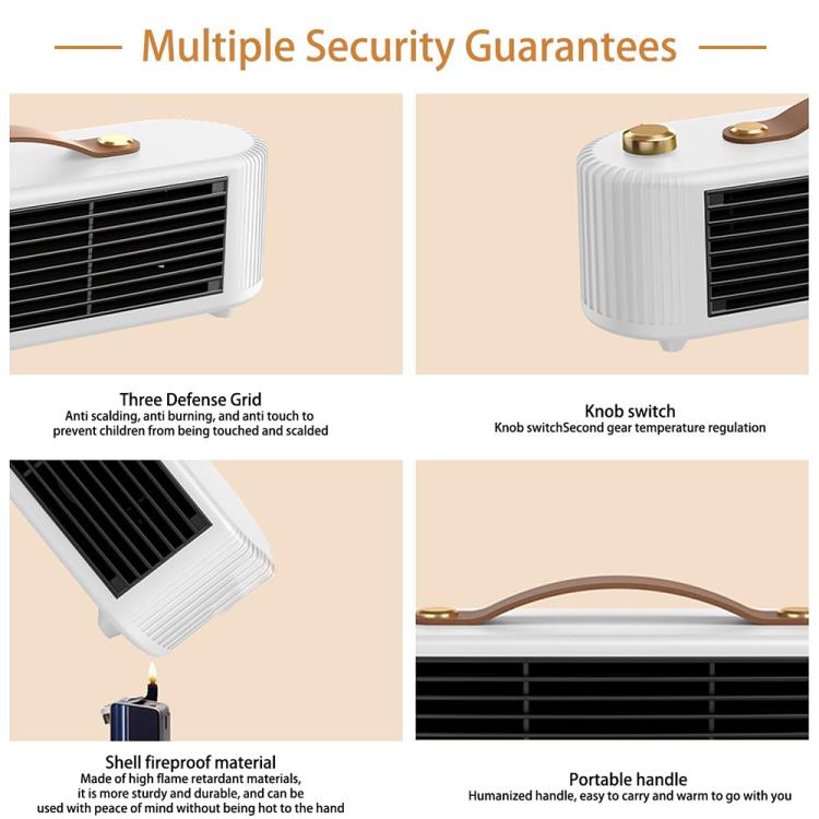 FS007 800W Home Desktop Heater Large Area PTC Heating Device, Spec: AU Plug(White) - Electric Heaters by PMC TechLife | Online Shopping South Africa | PMC TechLife | Buy Now Pay Later Mobicred