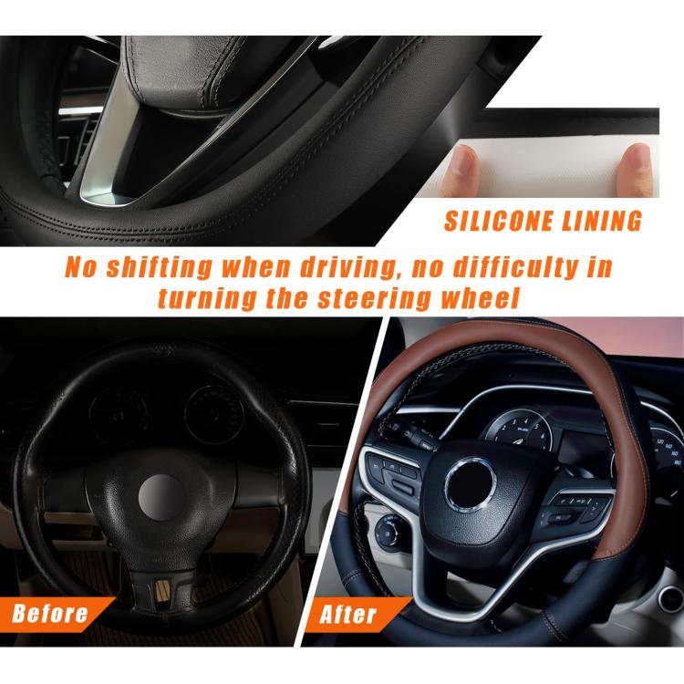 38cm Cars Universal Microfiber Steering Wheel Cover(Coffee) - Steering Wheel Accessories by PMc TechLife | Online Shopping South Africa | PMc TechLife | Buy Now Pay Later Mobicred