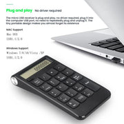 2.4G Dual-Mode Display Digital Keypad Cashier Office Computer Rechargeable Wireless Keyboard