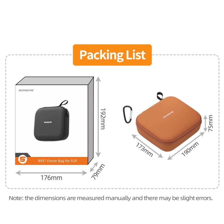 For DJI Flip Sunnylife FP-B957 Storage Bag Mini Vlog Aerial Camera Protective Case(Orange)