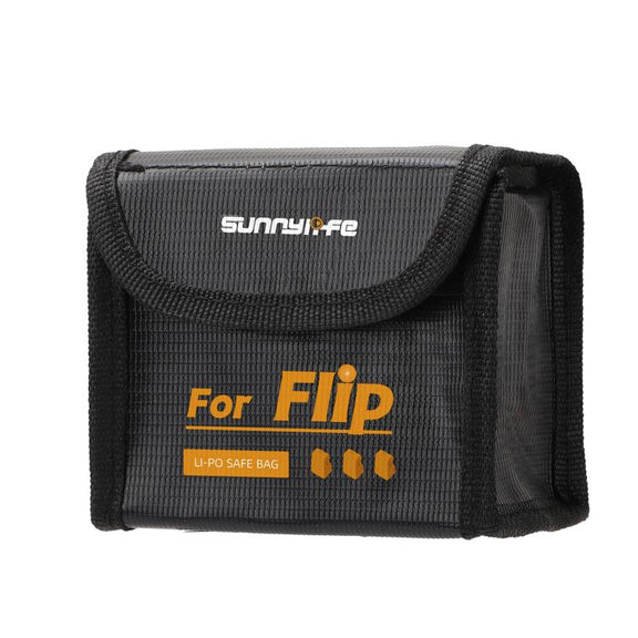 For DJI Flip Sunnylife Battery Explosion Proof Bag Li-ion Safety Storage Bag Flame Retardant Protective Bag Large (For 2 Batteries)