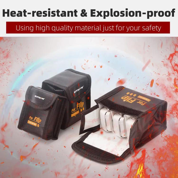 For DJI Flip Sunnylife Battery Explosion Proof Bag Li-ion Safety Storage Bag Flame Retardant Protective Bag Small (For 1 Battery)