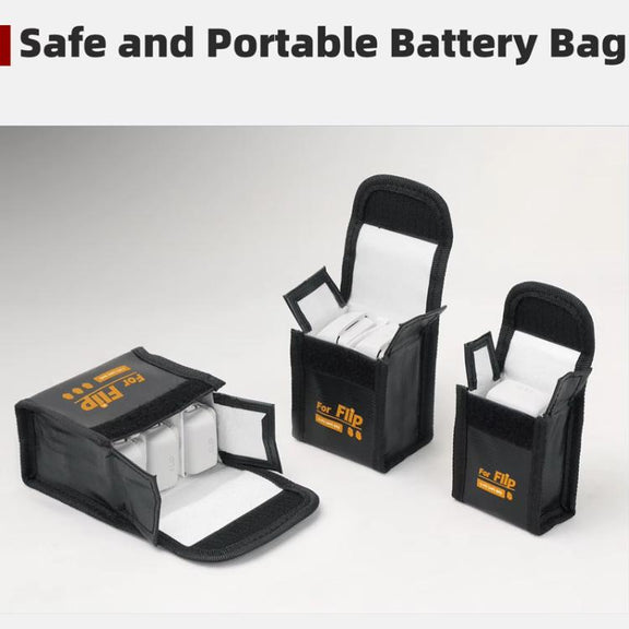 For DJI Flip Sunnylife Battery Explosion Proof Bag Li-ion Safety Storage Bag Flame Retardant Protective Bag Small (For 1 Battery)