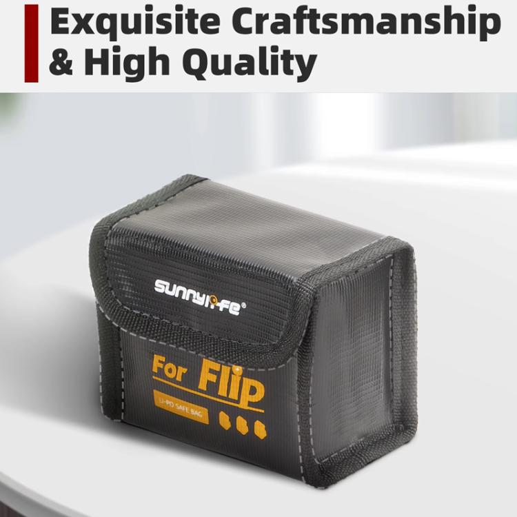 For DJI Flip Sunnylife Battery Explosion Proof Bag Li-ion Safety Storage Bag Flame Retardant Protective Bag Small (For 1 Battery)