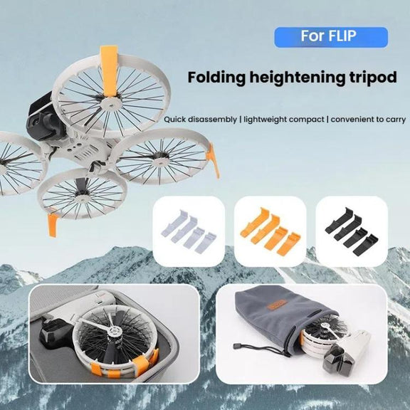 For DJI Flip CQT 4 In 1 Drone Folding Booster Stand Scratch and Wear Resistant Landing Protective Bracket(Black)