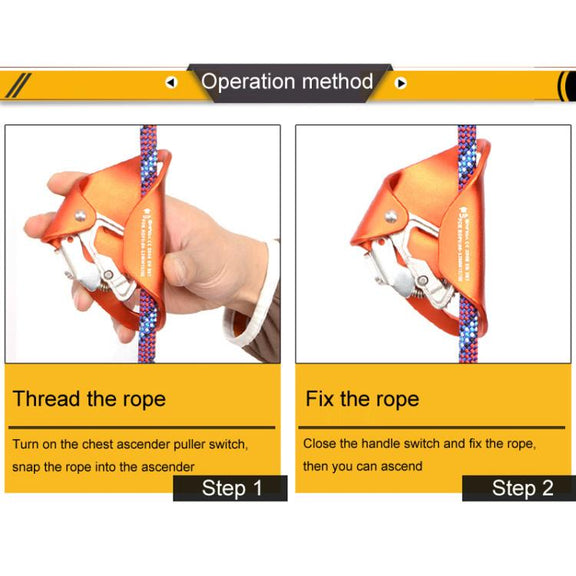 XINDA TP-XS04 Outdoor Climbing Chest Rope Ascender Belay Ascender Climbers Cave Exploration Protective Gear(Orange)