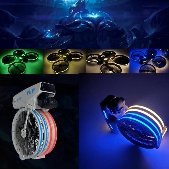 For DJI Flip CQT Drone Light Up Stickers Cool Fuselage Luminous Stickers(Red Blue)