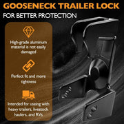 Coupler Gooseneck Hitch Trailer Lock For Heavy Trailer Transporter RV, Color: Silver + Combination Lock