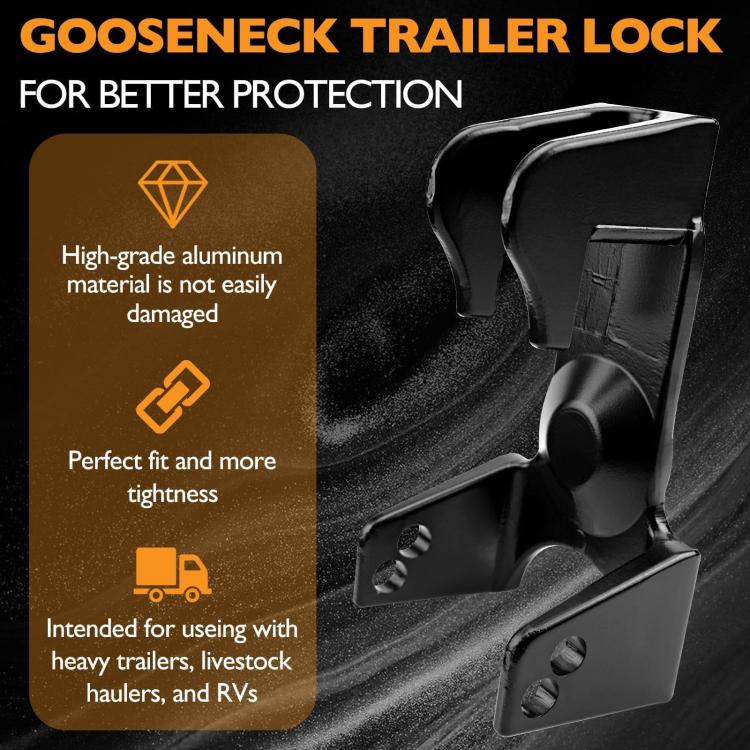 Coupler Gooseneck Hitch Trailer Lock For Heavy Trailer Transporter RV, Color: Silver Without Lock - Towing Bars by PMc TechLife | Online Shopping South Africa | PMc TechLife | Buy Now Pay Later Mobicred