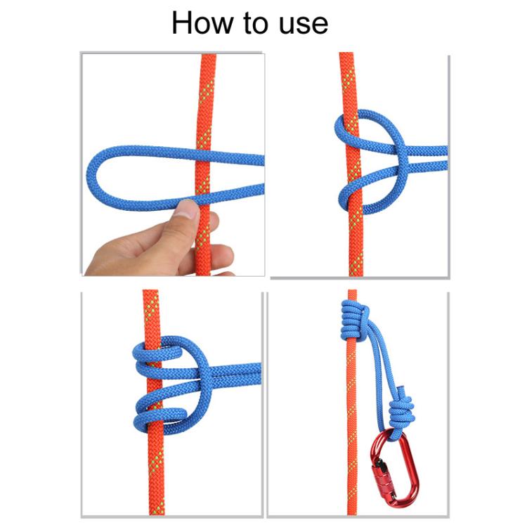 XINDA XD-S9835 120cm Outdoor Mountaineering Climbing Expansion Hiking Wear-Resistant Auxiliary Grab Knot Rope(Yellow)