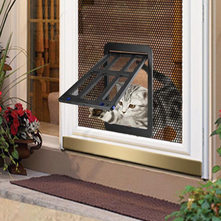 25 x 31.5cm Pet Screen Door Cats And Dogs Free Entry and Exit Lattice Door(Black)