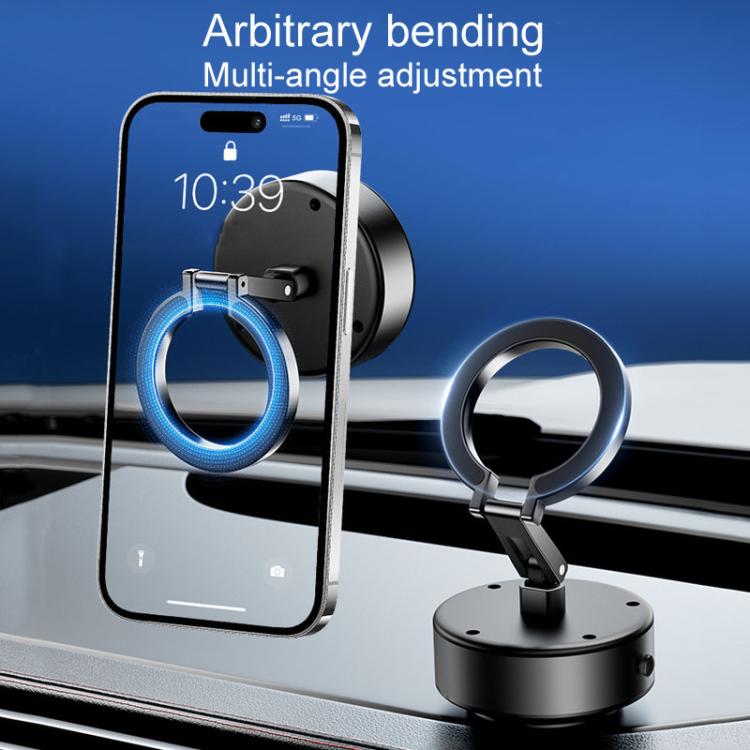 M17 Electrical Suction Cup Mobile Phone Car Holder Folding Rotating Magnetic Suction Navigation Stand(Black) - Universal Car Holders by PMc TechLife | Online Shopping South Africa | PMc TechLife | Buy Now Pay Later Mobicred