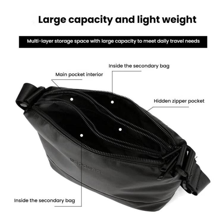 WEPOWER Simple Shoulder Bag For Men Light Casual Commuter Messenger Pack(Black) - Single-shoulder Bags by WEPOWER | Online Shopping South Africa | PMC Jewellery | Buy Now Pay Later Mobicred
