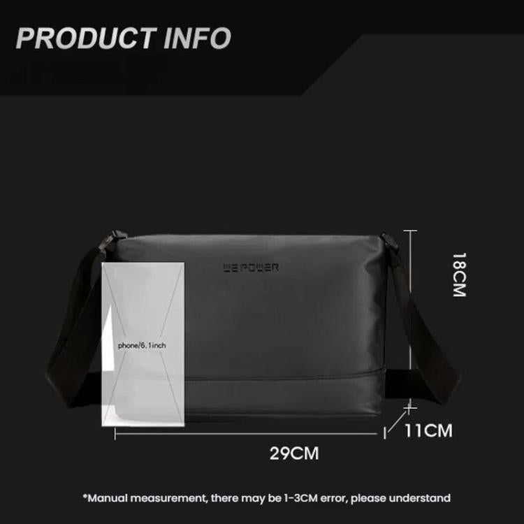 WEPOWER Simple Shoulder Bag For Men Light Casual Commuter Messenger Pack(Black) - Single-shoulder Bags by WEPOWER | Online Shopping South Africa | PMc TechLife | Buy Now Pay Later Mobicred