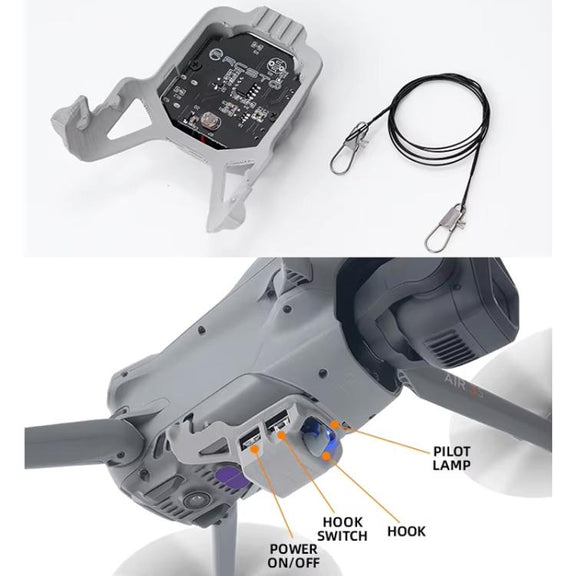For DJI Air 3S RCSTQ Drone Air Thrower Transport Device(Thrower+Binding Line)