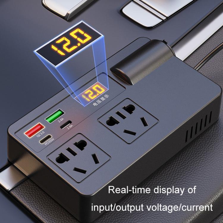12V24V To 220V Car Multi-Function Inverter Socket Fast Charger(With Digital Display) - Others by PMC Jewellery | Online Shopping South Africa | PMC Jewellery | Buy Now Pay Later Mobicred